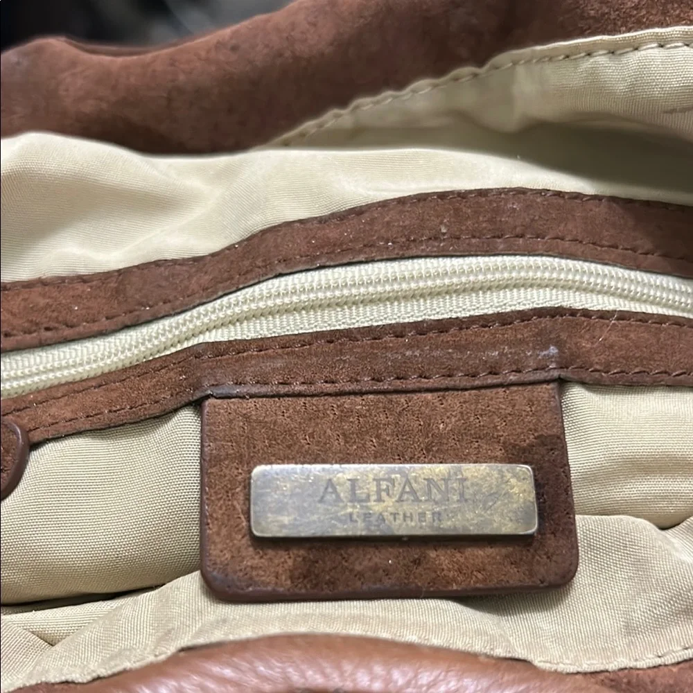 Alfani Brown Leather with Sophisticated Detailing 9 x 12